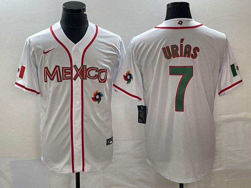 Men 2023 World Cub Mexico #7 Urias White Nike MLB Jersey47->more jerseys->MLB Jersey